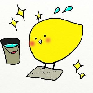 おそうじしているミニぴよちゃん